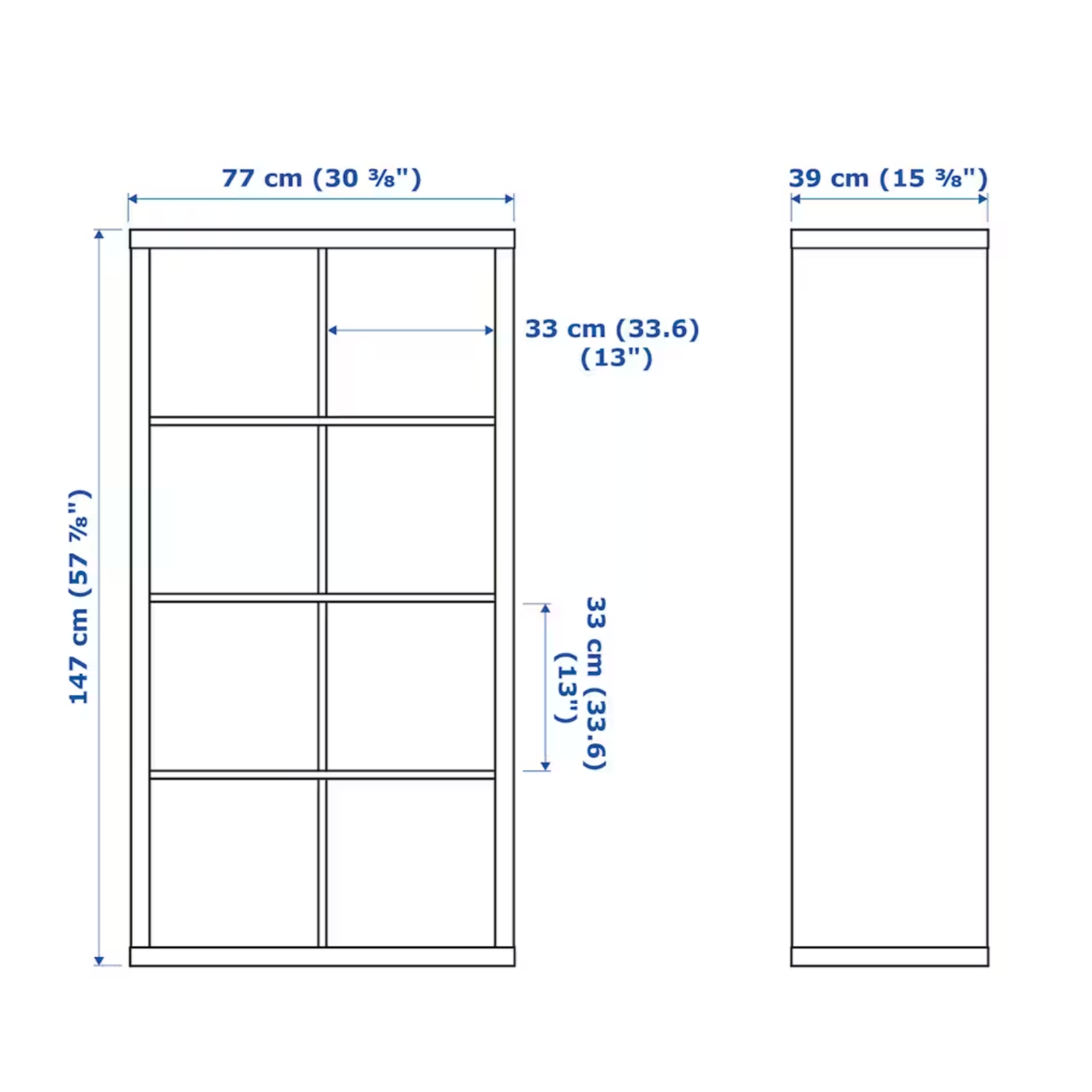 IKEA Kallax 2x4 Shelving unit, 77x147cm, White (384169948)