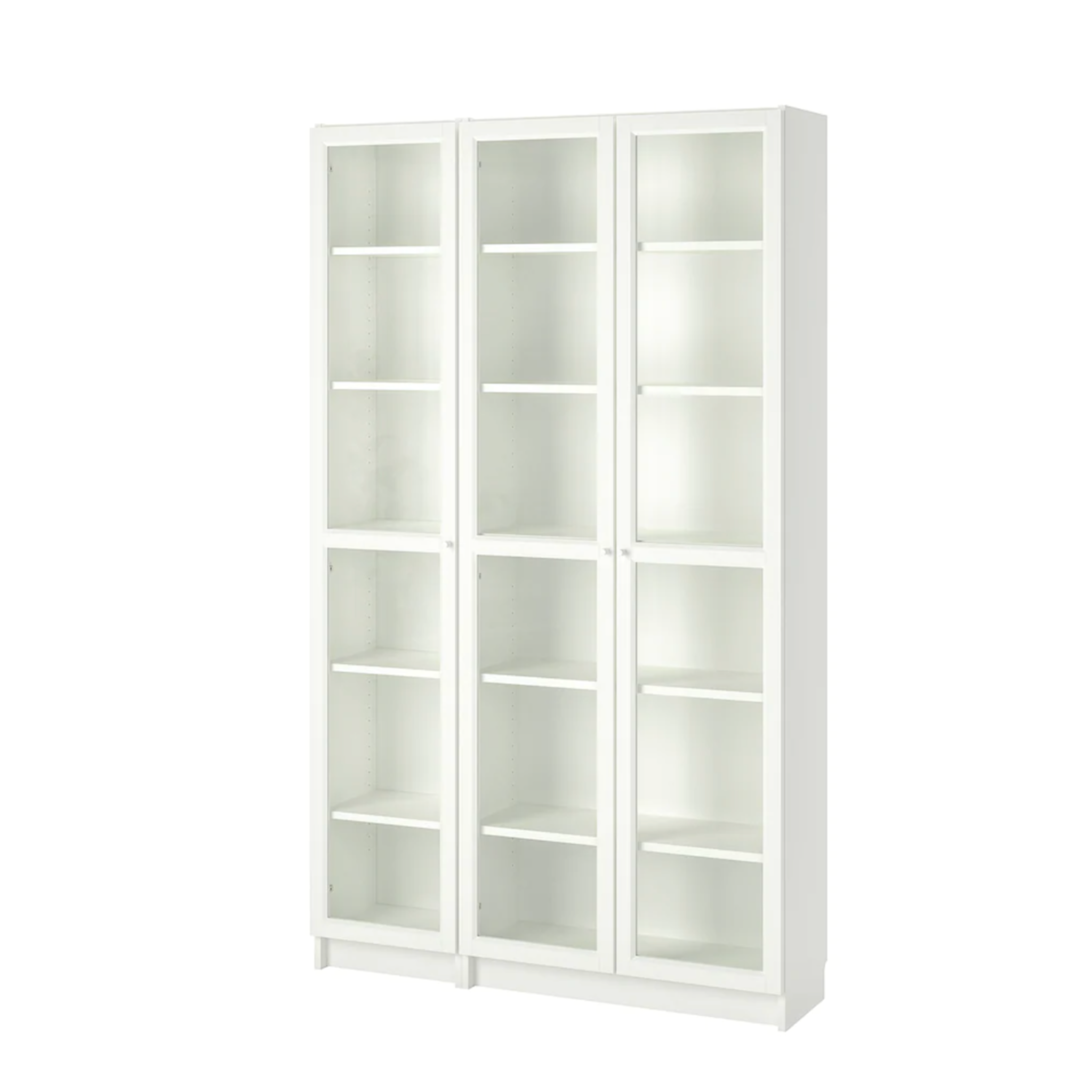 Ikea Billy Bookcase with Oxberg Glass Doors, 120x30x202cm, White (8129648820511)