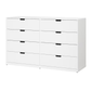 Ikea Nordli Chest of 8-Drawers, 160x99cm, White (8130885845279)