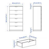 Ikea Nordli Chest of 6-Drawers, 80x145cm, White (8130898657567)
