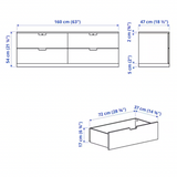Ikea Nordli Chest of 4-Drawers, 160x54cm, White (8130889056543)