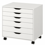 IKEA Alex 6-Drawer on Wheels 67x66cm, White (1966199341121)