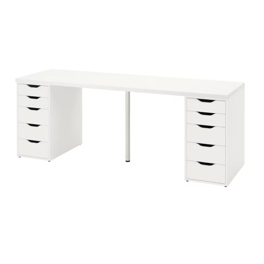 Ikea Lagkapten / Alex / Adils Desk Combo, 200x60x73cm, White (8130922479903)