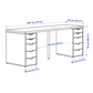 Ikea Lagkapten / Alex / Adils Desk Combo, 200x60x73cm, White (8130922479903)