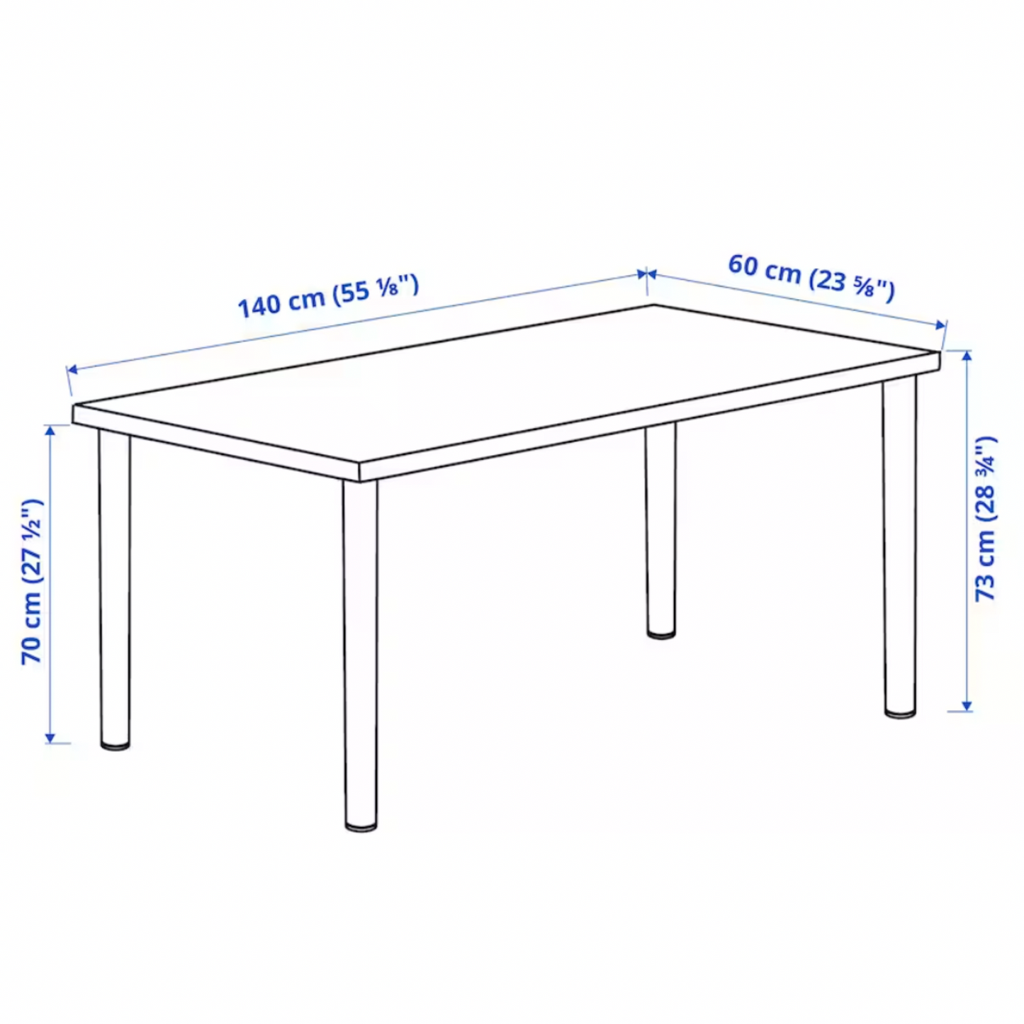 Ikea Lagkapten / Adils Desk Combo, 140x60x73cm, White (8130971140383)