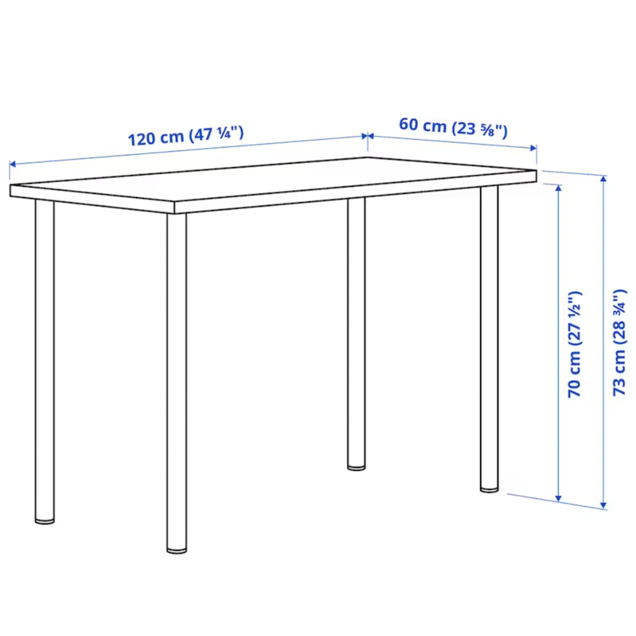 Ikea Lagkapten / Adils Desk Combo, 120x60x73cm, White (8130972647711)