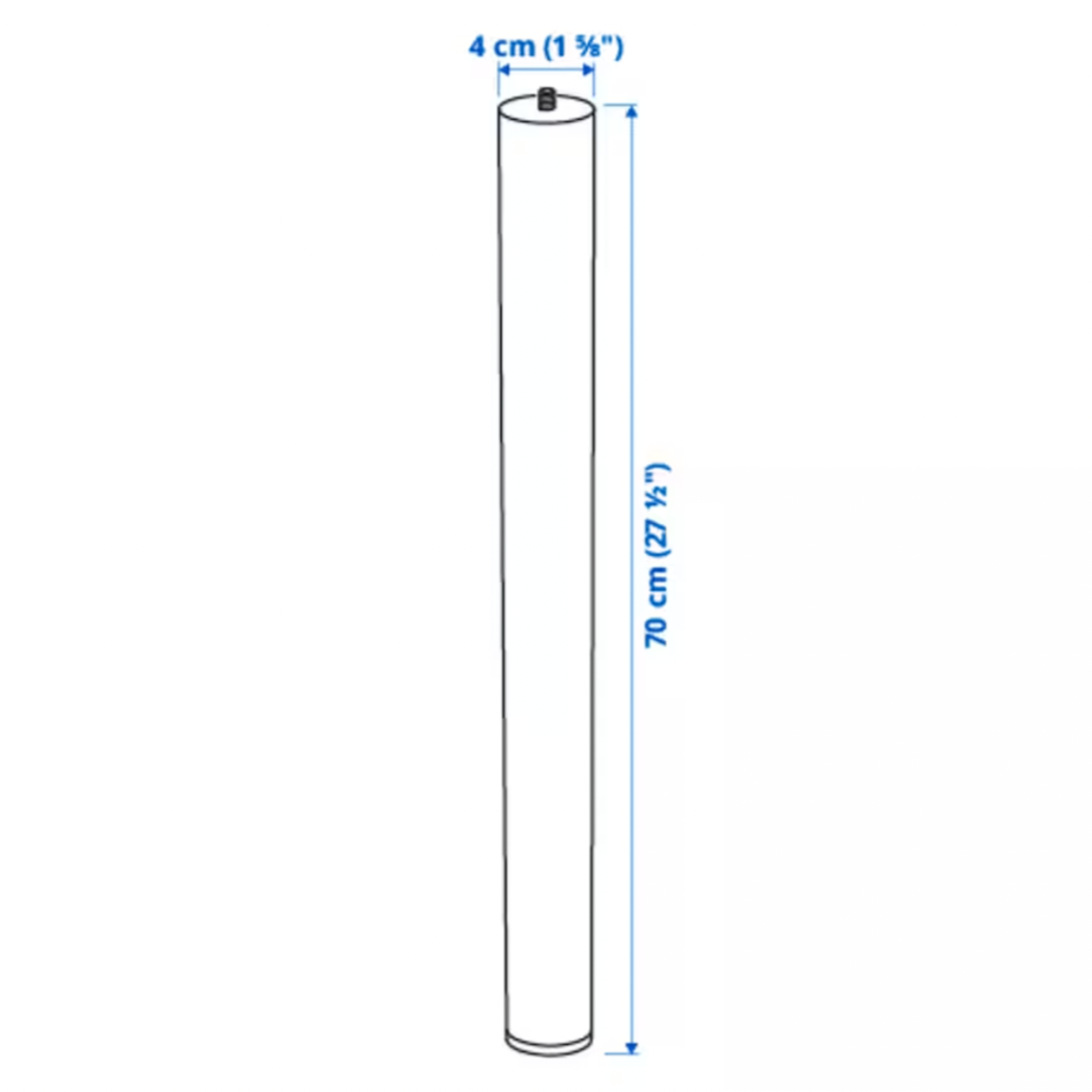 Ikea Adils Basic Pole Table Leg, 70cm, White (1966210547777)