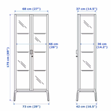 IKEA Milsbo Glass Door Cabinet, 73x175 cm White (6589421518913)