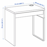 IKEA Micke Desk 73x50cm, White (9063783890)