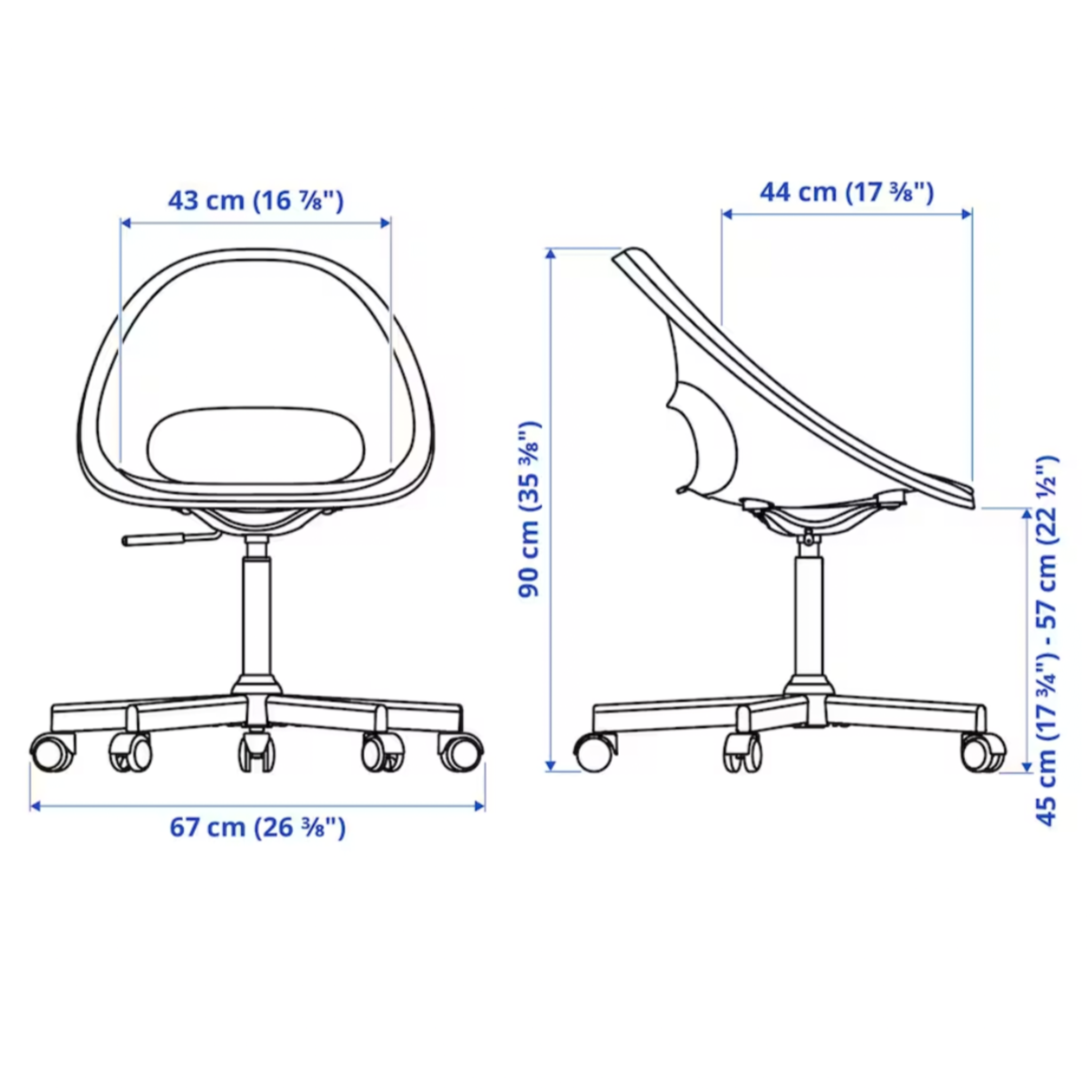 IKEA Loberget/Blyskar Office Chair, White (4617205743681)