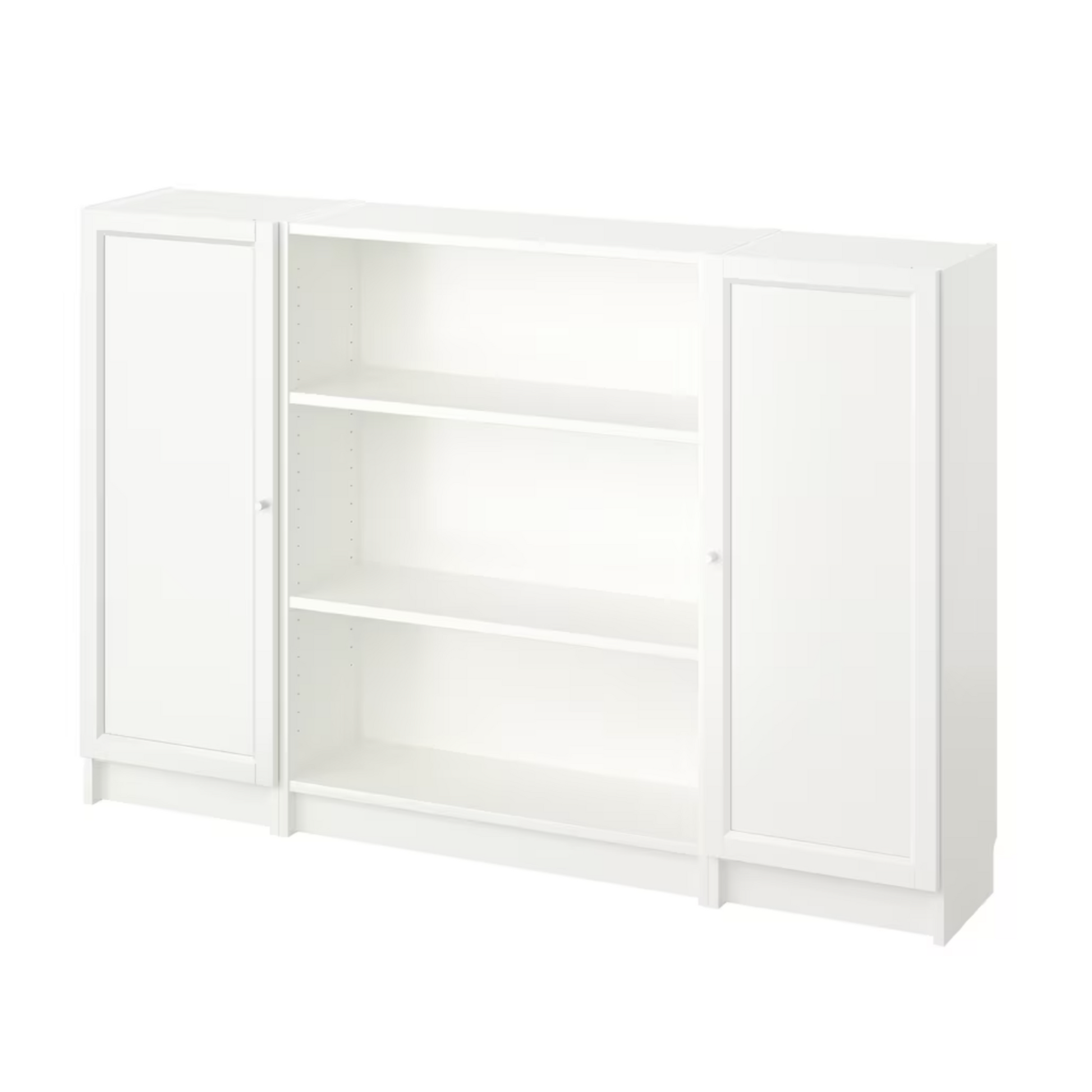 Ikea Billy Bookcase with Oxberg Solid Doors, 160x30x106cm, White (8129725661471)