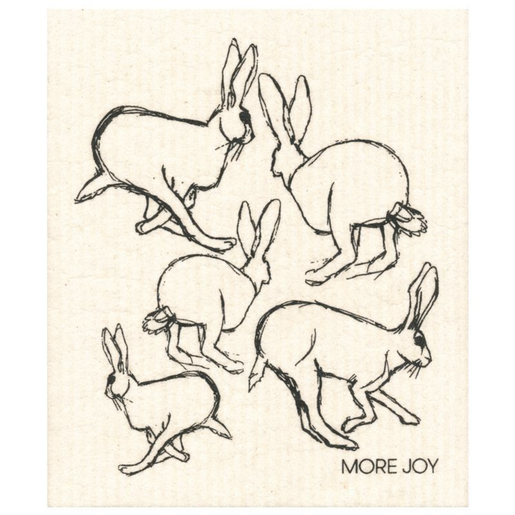 100% Biodegradable Dishcloth, Running Rabbits (8143353184543)