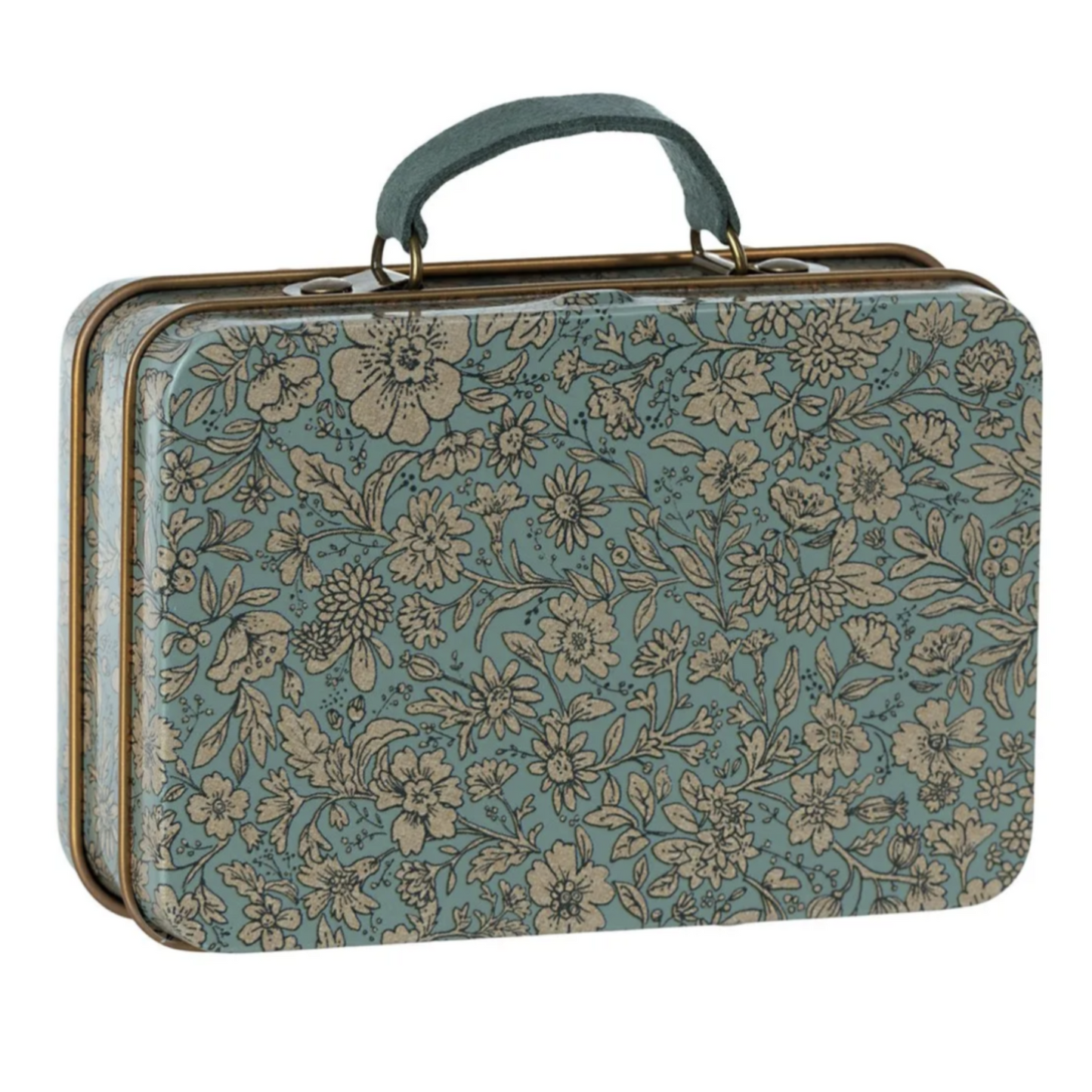 Maileg Small Metal Suitcase, Blossom, Blue (8240094511391)