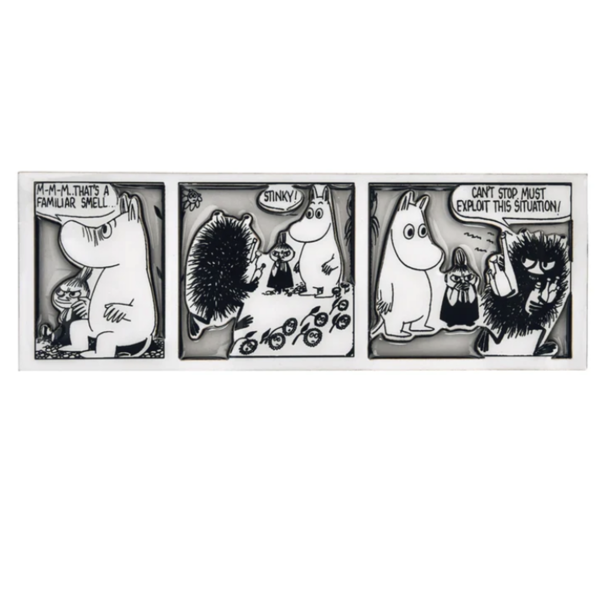 Moomin Comic Strip Magnet, Moomintroll and Stinky (8355945775391)