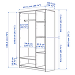 Ikea Brimnes Wardrobe, 117x50x190cm, White (3673783828545)