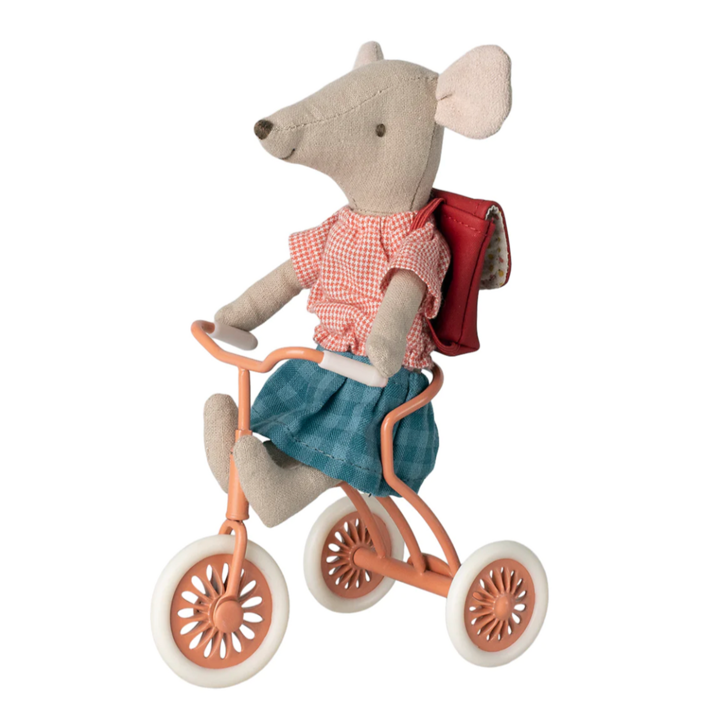 Maileg Tricycle Mouse Big Sister with Bag, Red (8155934687519)