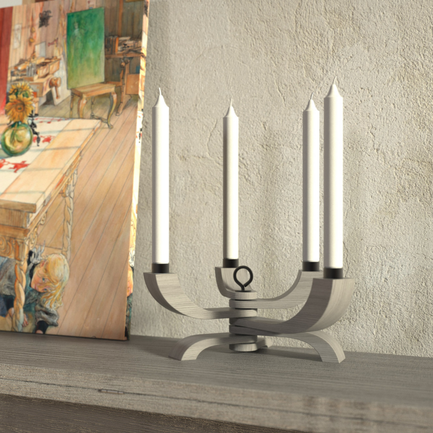 Design House Stockholm Nordic Light 4-arms Candleholder, Grey (8158289625375)