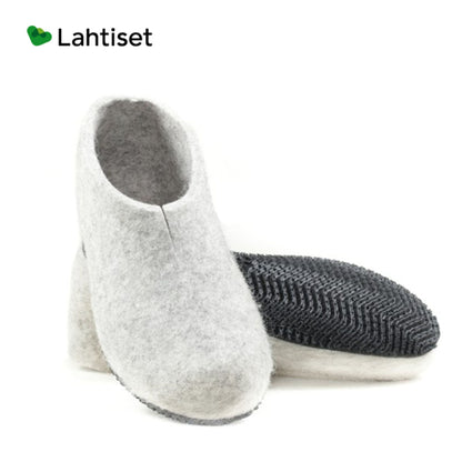 LAHTISET Wool Slipper Boot with Rubber Sole, Light Grey (9281996882)