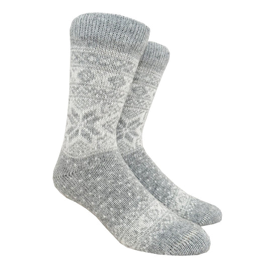 Snowflakes Wool Socks, Light Grey-White (8329673769247)