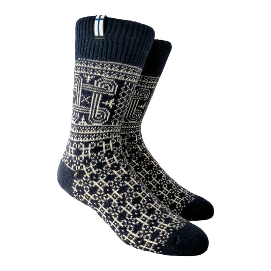 NORWOOL Wool Socks Finland, Navy/White (6583972593729)