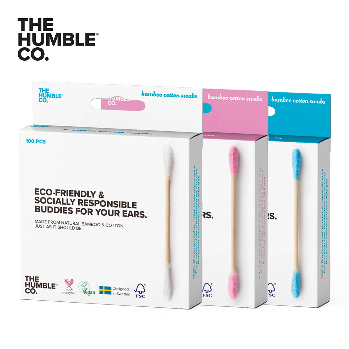 THE HUMBLE & CO Bamboo/Cotton Bud 100-Pack (1469274259521)
