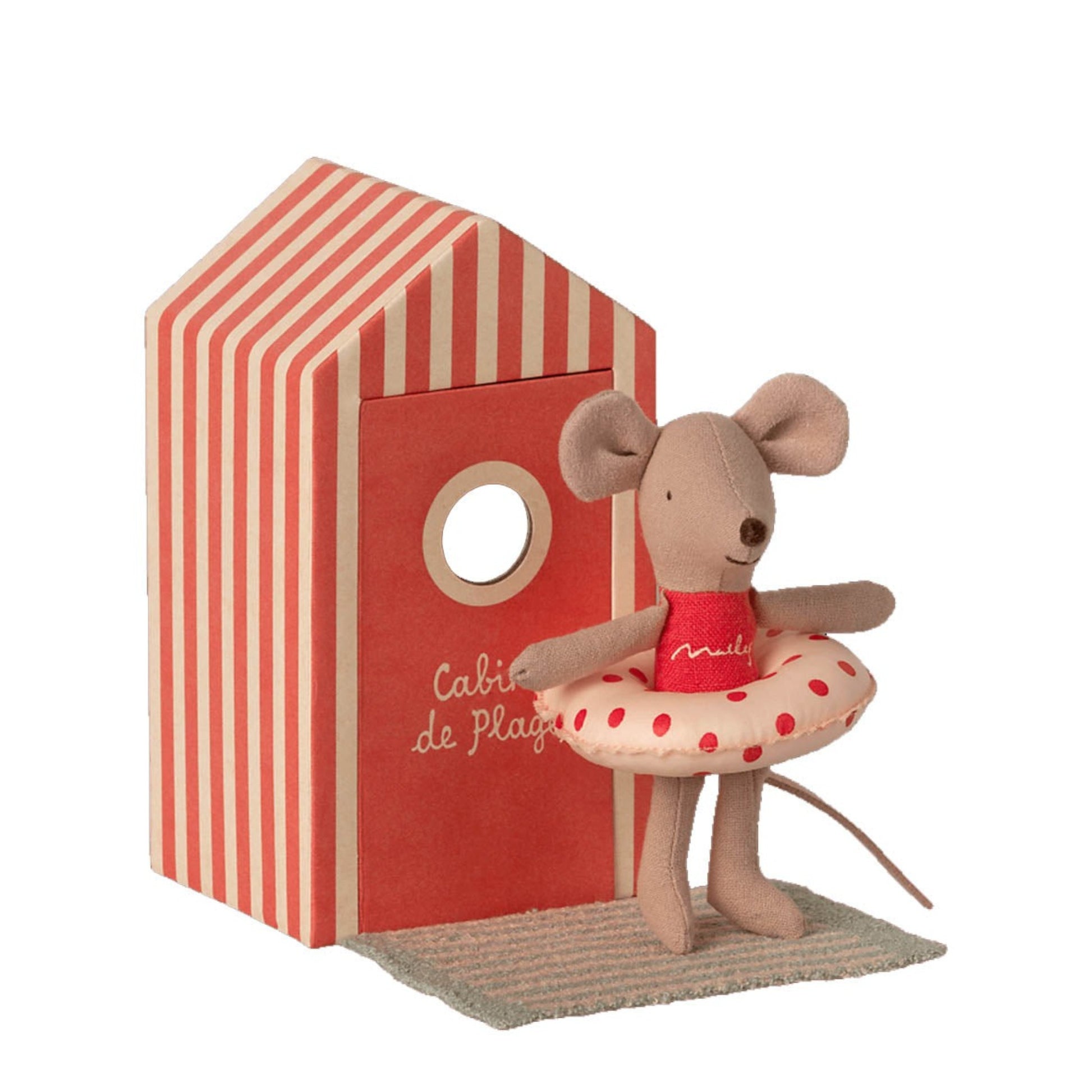 Maileg Beach Mouse Little Sister in Cabin (6612866007105)