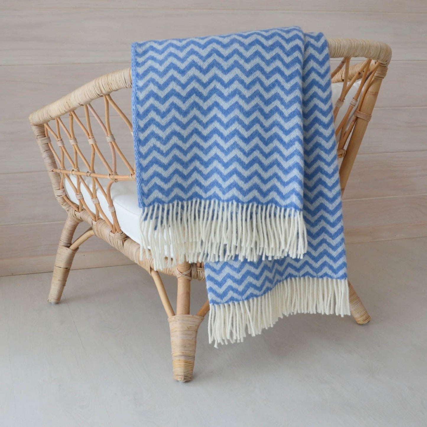 NORDIC CHILL Aalto 100% Wool Throw 130x170cm, Sky Blue (6775151820865)