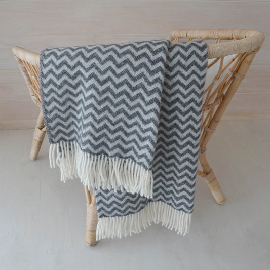 NORDIC CHILL Aalto 100% Wool Throw 130x170cm, Charcoal (6775172988993)