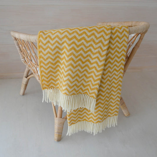 NORDIC CHILL Aalto 100% Wool Throw 130x170cm, Yellow Barley (6775168565313)