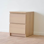 IKEA Malm 2-Drawer Bedside Table, 40x48x55cm, White-stained Oak (1448215347265)