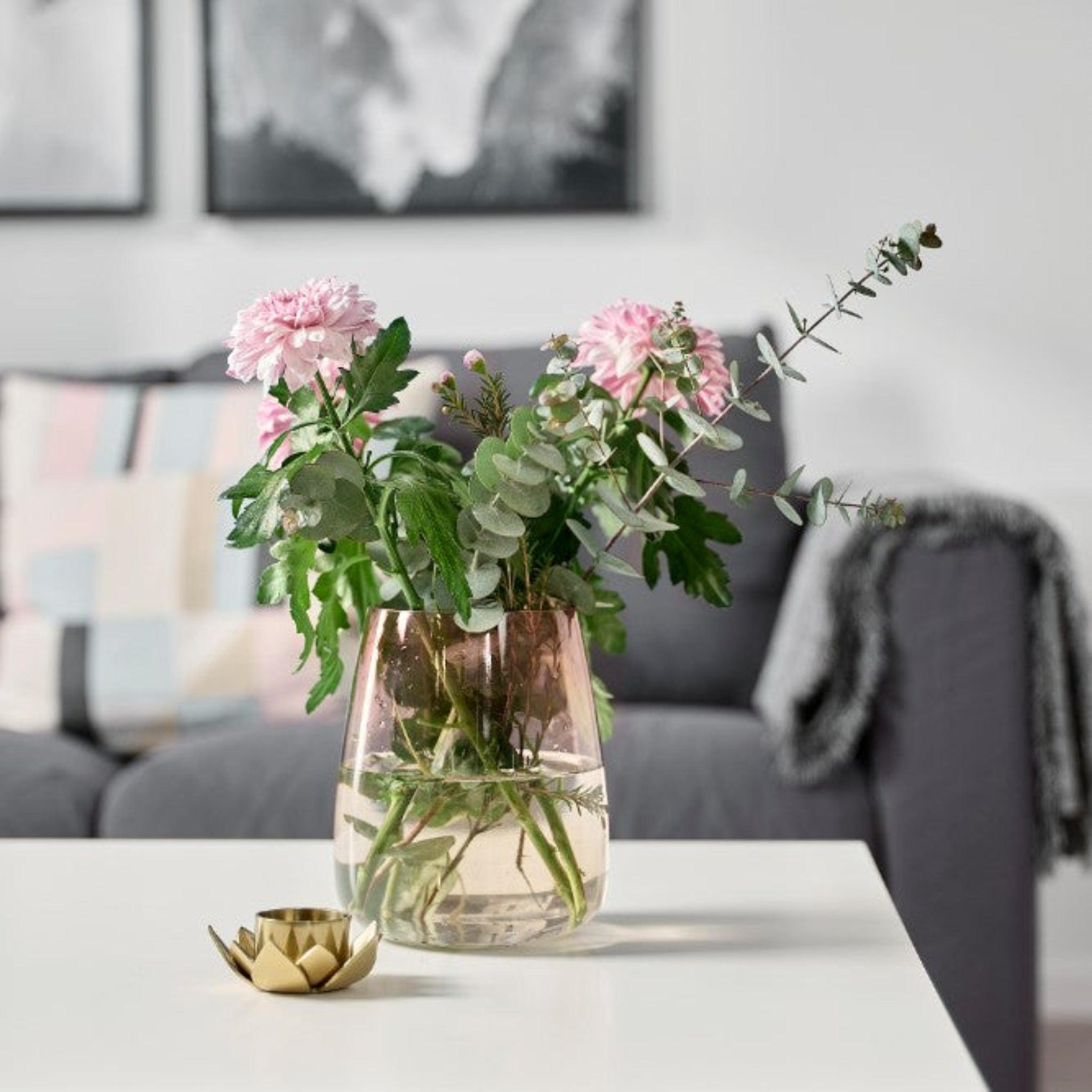 Ikea Berakna Glass Vase, 18cm (8084136558879)