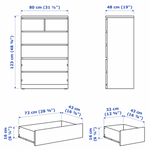 Ikea Malm 6-drawer Tallboy Chest, 80x48x123cm, White-stained Oak (1448229273665)