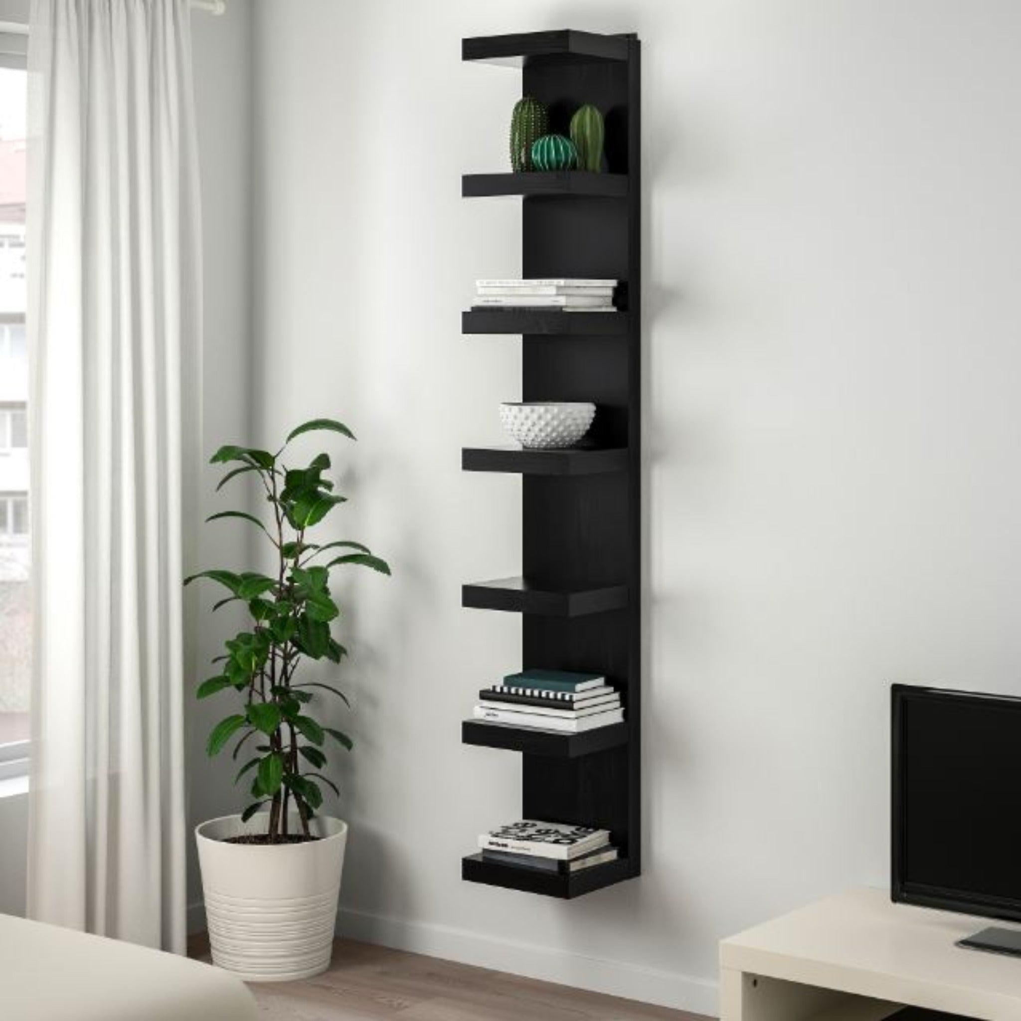 IKEA Lack Wall Shelf Unit 30x190cm, Black/Brown (3697894789)